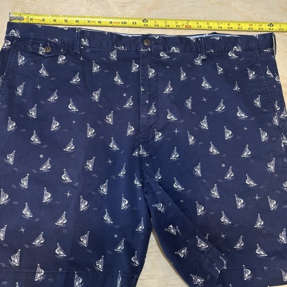 Polo Ralph Lauren Chino Shorts Men 46 Blue -All Over Sailboat Print -Cotton - Picture 8 of 9